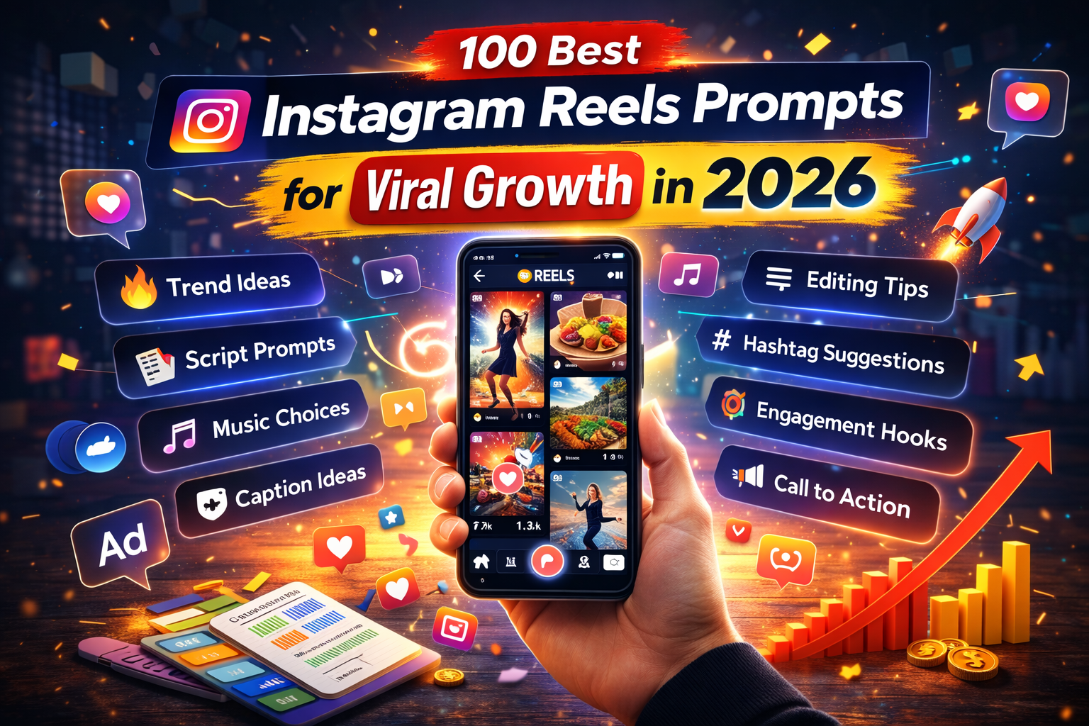 100 Best Instagram Reels Prompts for Viral Growth in 2026