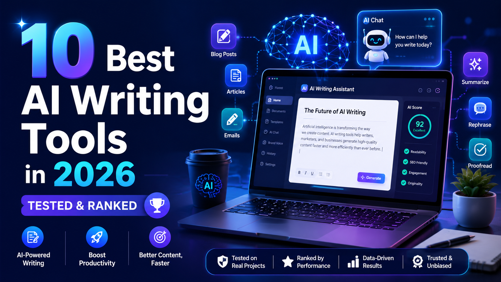 10 Best AI Writing Tools in 2026 (Tested & Ranked)