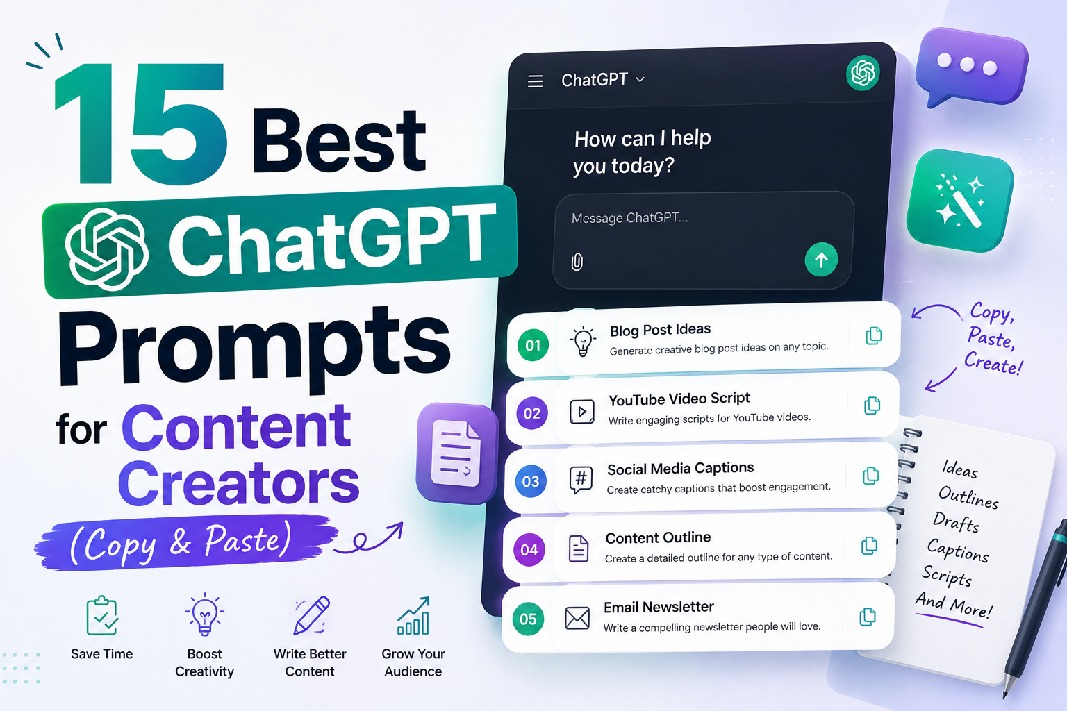 15 Best ChatGPT Prompts for Content Creators