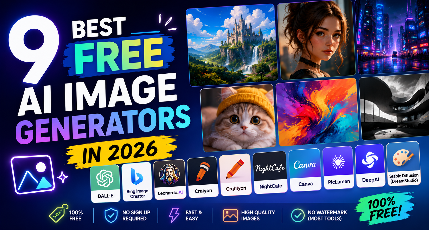 9 Best Free AI Image Generator