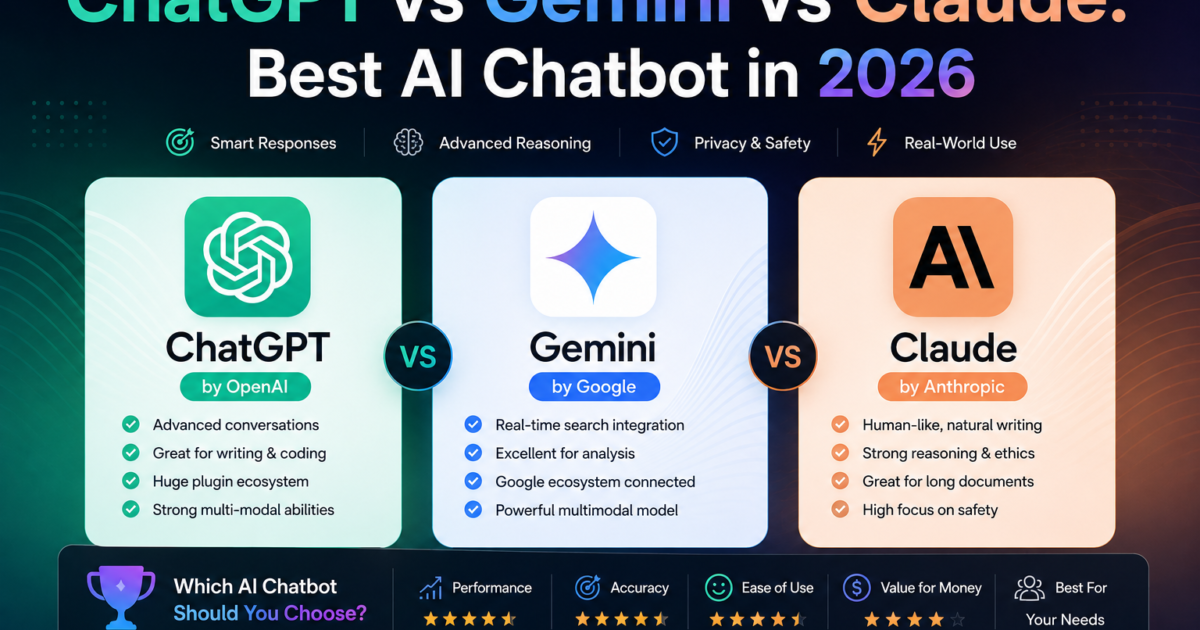 ChatGPT vs Gemini vs Claude: Best AI Chatbot in 2026