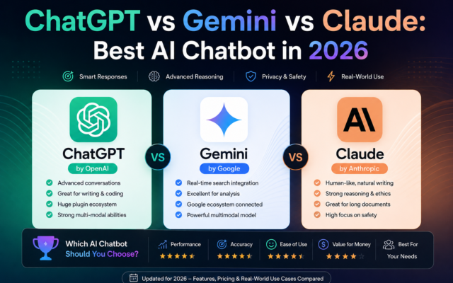 ChatGPT vs Gemini vs Claude: Best AI Chatbot in 2026