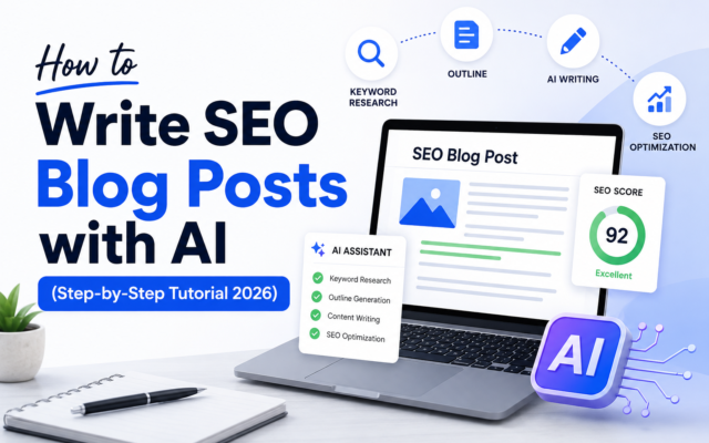 How to Write SEO Blog Posts with AI (Step-by-Step Tutorial 2026)