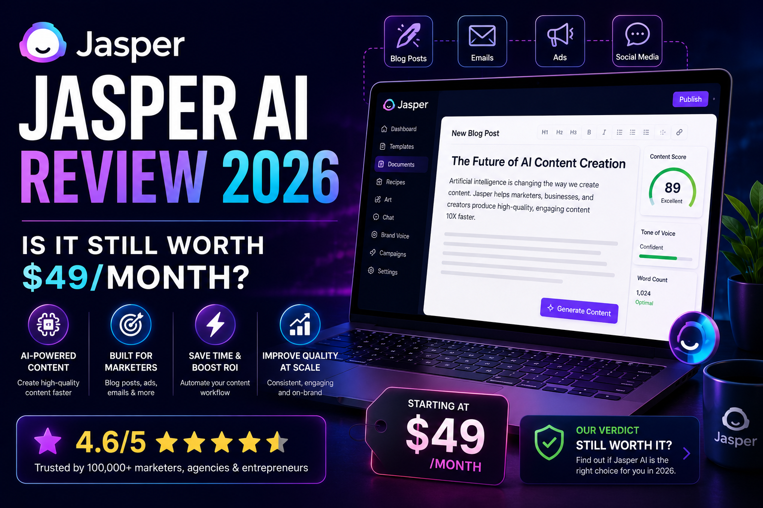 Jasper AI Review 2026 Is It Still Worth $49Month