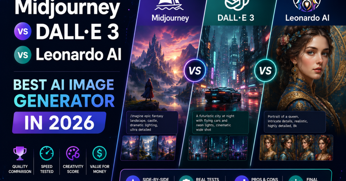 Midjourney vs DALL·E 3 vs Leonardo AI: Best AI Image Generator in 2026