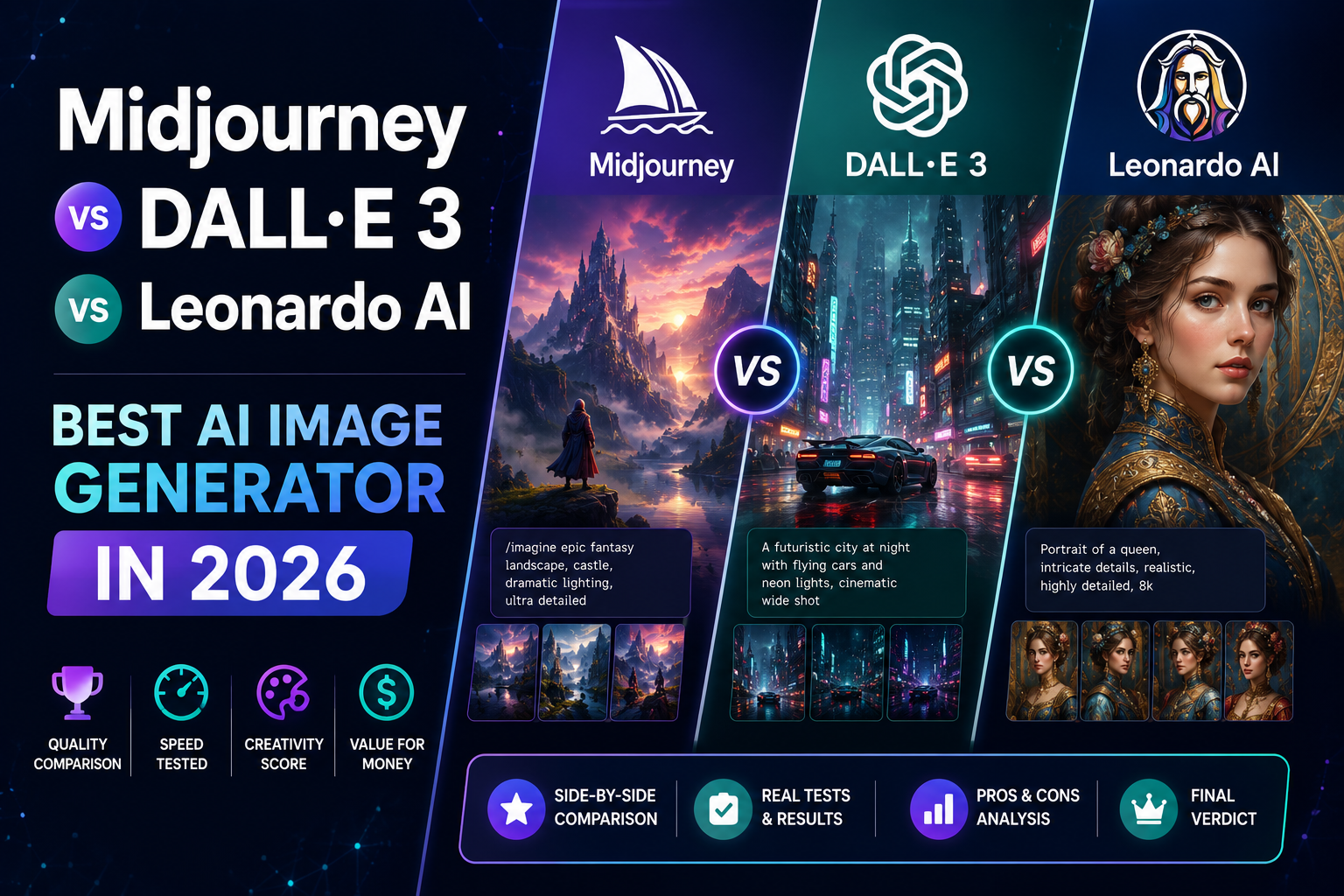 Midjourney vs DALL•E 3 vs Leonardo AI Best AI Image Generator in 2026