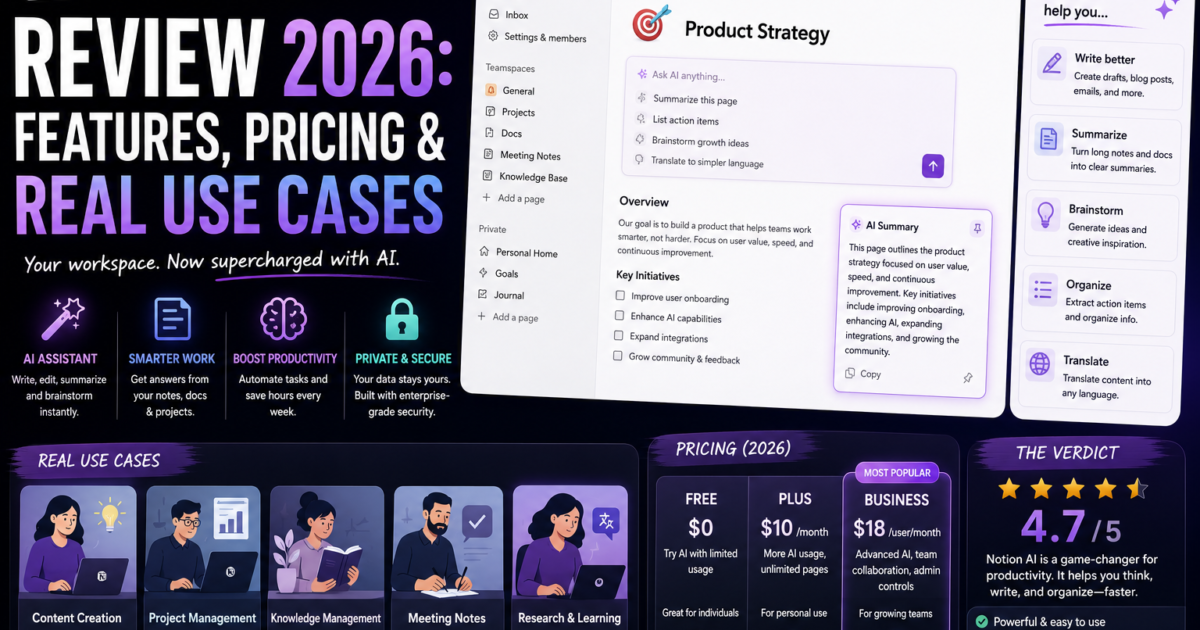 Notion AI Review 2026: Features, Pricing & Real Use Cases