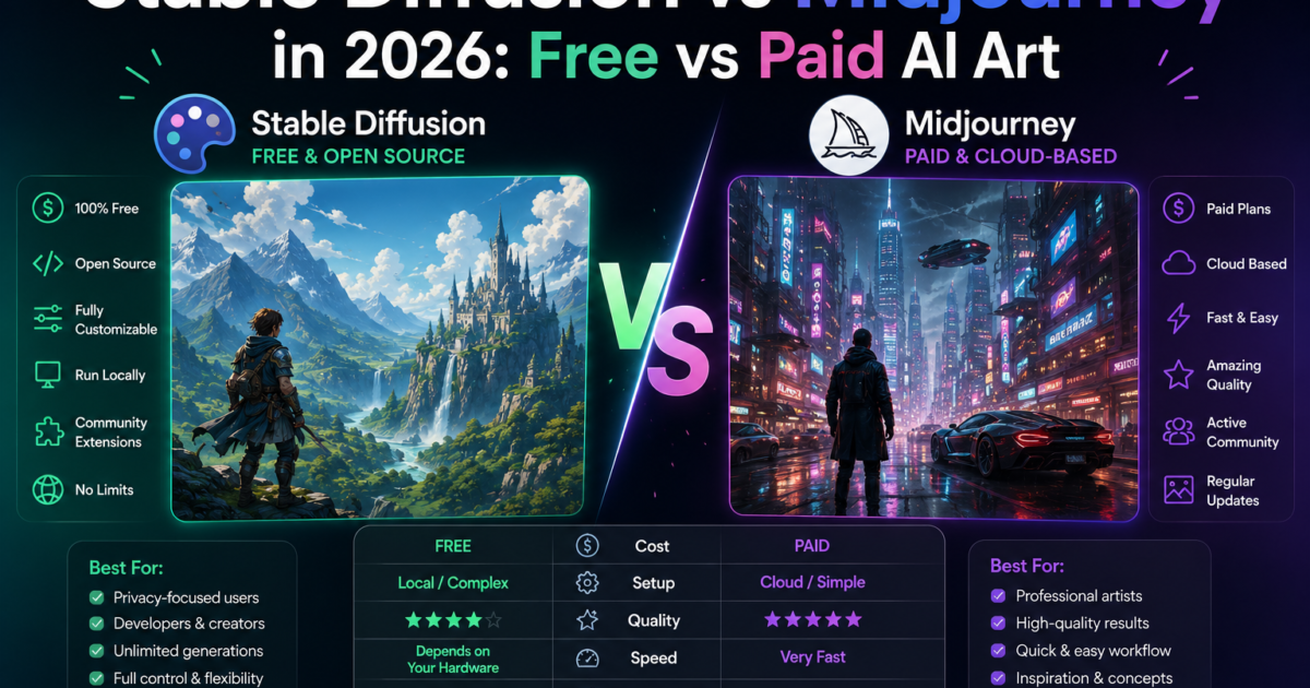 Stable Diffusion vs Midjourney in 2026: Free vs Paid AI Art