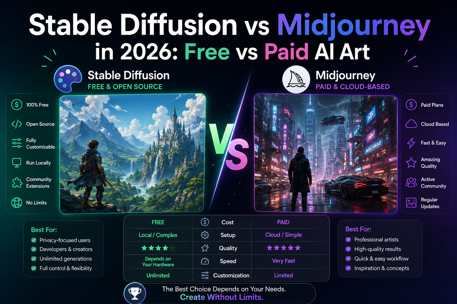 Stable Diffusion vs Midjourney