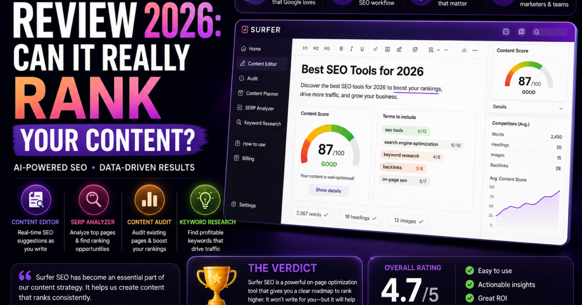 Surfer SEO Review 2026: Can It Really Rank Your Content?